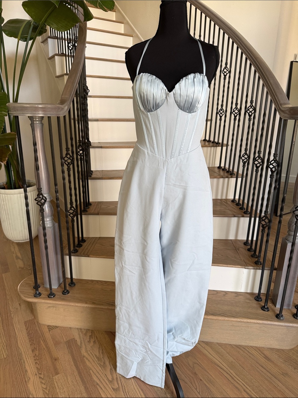 Miss Circle Light Blue Bustier Jumpsuit (M)